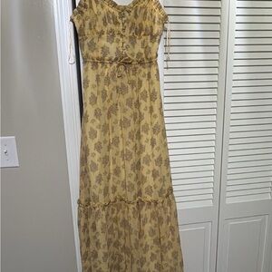 Floral Yellow Maxi Dress